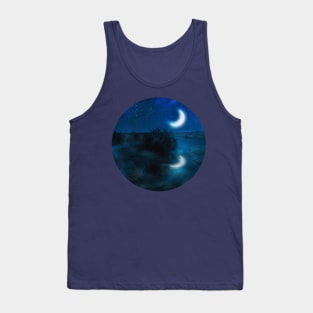 Crescent moon in valley river Tank Top